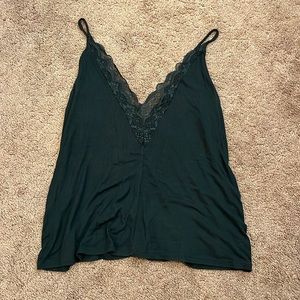 American Eagle Lace Ribbed Tank Top